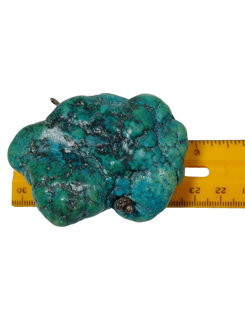 Turquoise dyed HOWLITE Nugget Statement Pendant Ornament Decoration 99 grams